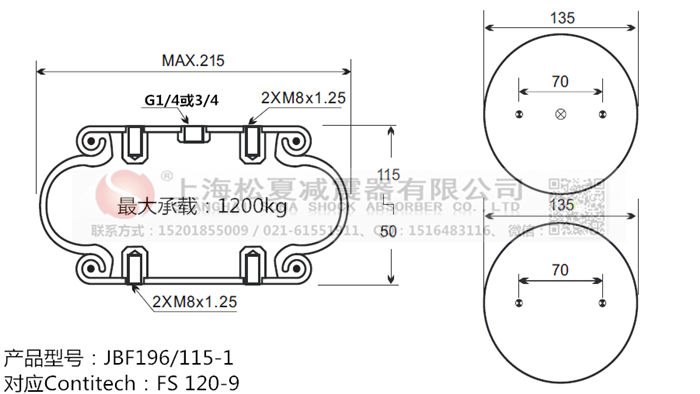 JBF196/115-1橡膠<a href='http://shuangyunholdings.com/' target='_blank'><u>空氣彈簧</u></a>